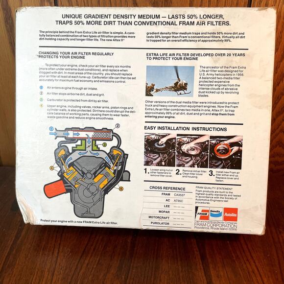 FRAM Extra Life Air Filter CA3537  AC A735C NWT - Picture 2 of 4
